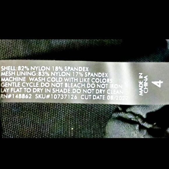 TORRID Plus Size Black Slim Fix Wireless Lattice Front One Piece Swimsuit 4X - Picture 10 of 13